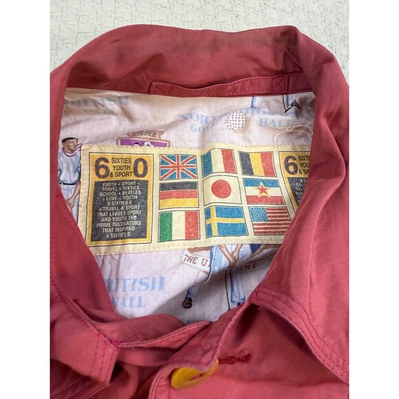 Vintage Silk Golf Jacket Button Up Lined Red 1960's Made in Italy | Size IT 50 - Picture 8 of 15